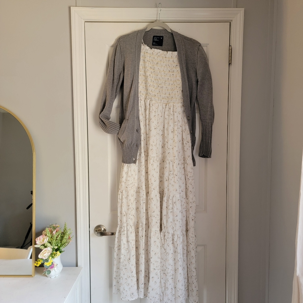 Cotton Gray Button-Up Cardigan Sweater - Picture 8 of 9